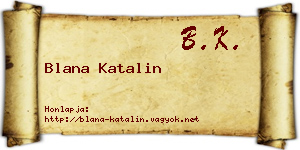 Blana Katalin névjegykártya